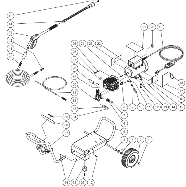 MITM JP-1002-2ME1 pressure washer parts and manual